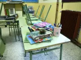 Material escolar y libros en un aula del Colegio de Educación Infantil y Primaria (CEIP) ‘Joaquín Costa’ de Madrid.