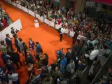 Una imagen de la "alfombra naranja" del FesTVal de Vitoria, en 2019.