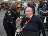 Claire y Frank Williams, en un Gran Premio