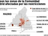 Zonas afectadas en Madrid