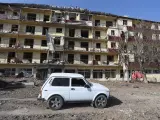 Un edificio destruido por bombardeos en la ciudad de Shusha, en Nagorno Karabaj.