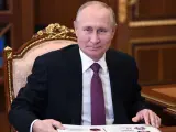 El presidente ruso Vladimir Putin durante una reunión en el Kremlin
