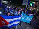 Manifestación en Miami (EE UU) de opositores cubanos al régimen de La Habana.