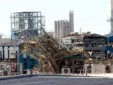 Estado en que quedó la planta de IQOXE afectada por la explosión del 14 de enero de 2020.