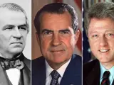 Andrew Johnson, Richard Nixon y Bill Clinton.