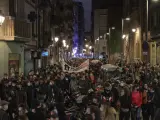 Disturbios y destrozos tras la manifestación en defensa de la libertad de Pablo Hasél y los derechos sociales tras 12 días de protestas, en Barcelona (España), a 27 de febrero de 2021.