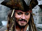 El capitán Jack Sparrow, interpretado por Johnny Depp