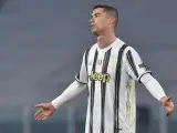 Cristiano Ronaldo, al finalizar el partido de octavos de final de la Liga de Campeones entre la Juventus y el Oporto.