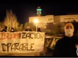 El grupo neonazi Bastión Frontal con una pancarta.