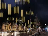 Simulaci&oacute;n de las luces de Navidad 2021 en la Gran V&iacute;a de Barcelona, con sus l&aacute;mparas de luces led.
