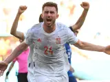 Aymeric Laporte celebra su gol ante Eslovaquia en la Eurocopa
