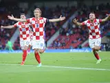 Luka Modric celebra un gol con Croacia durante la Eurocopa