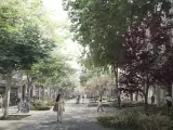 Una imagen virtual del futuro aspecto de las calles de la Superilla Barcelona