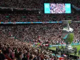 Vista general del estadio de Wembley durante la final de la Eurocopa 2020.