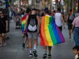 Manifestación del Orgullo LGBTI 2020 en Barcelona.