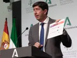 El vicepresidente de la Junta, Juan Marín, en la rueda de prensa sobre las auditorías del sector público instrumental.