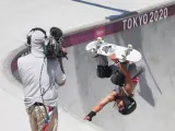 La inglesa Sky Brown durante la final de skateboarding femenino en los Juegos Olímpicos de Tokio.