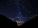 Imagen de archivo de una lluvia de estrellas de las Perseidas.