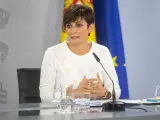 Isabel Rodríguez, portavoz del Gobierno y ministra de Política Territorial, en la rueda de prensa posterior al Consejo de Ministros.