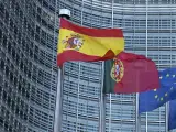 La bandera española ondea en la Comisión Europea