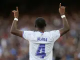 David Alaba celebra su gol en el Clásico