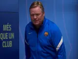 Ronald Koeman, durante una rueda de prensa del FC Barcelona