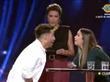 Manuel González, Sandra Barneda y Lucía Sánchez, en 'El debate de las tentaciones'.
