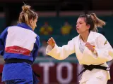 Ana Pérez Box, durante un combate en los Juegos Olímpicos de Tokio