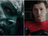Jared Leto como Morbius y Tom Holland como Spider-Man.