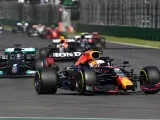 Verstappen, en la salida del GP de México