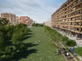 Figuración virtual del futuro corredor verde de la avenida Federico García Lorca.