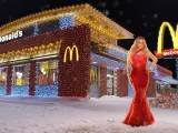 Mariah Carey en el anuncio de su colaboración con McDonald's.