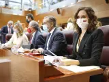 La presidenta de la Comunidad de Madrid, Isabel Díaz Ayuso, en el Pleno de la Asamblea de Madrid.