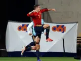 Álvaro Morata celebra un gol con la selección