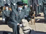 Un perro con un Guardia Civil.