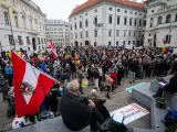 Manifestación en Viena contra el confinamiento de los no vacunados en Austria.
