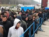 Migrantes en la frontera de Bielorrusia con Polonia