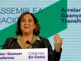 La líder de los comunes y alcaldesa de la capital catalana, Ada Colau, inaugurando la III Asamblea Nacional en Barcelona de Catalunya en Comú.
