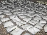 Un centenar de bolsas con la droga conocida como 'captagón', incautadas a Estado Islámico en Siria en 2018.