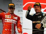 El podio 97, en Hungría 2014, y el podio 98 de Alonso, en Catar 2021, en Fórmula 1