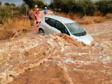 Inundaciones en las Terres de l'Ebre, este martes.