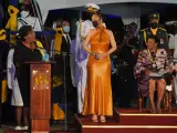 La cantante Rihanna ha asistido a la ceremonia de inauguración presidencial del nacimiento de una nueva república en Barbados.