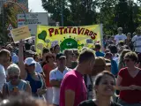 Imagen de una manifestación de negacionistas de la Covid que tuvo lugar en septiembre en Irún (País Vasco).