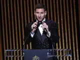 Messi, durante la gala del Balón de Oro