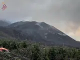 Imagen del volcán de La Palma este sábado por la mañana.