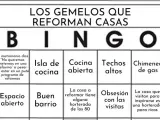 Bingo de 'Los gemelos reforman dos veces', creado por Alba García Nieto.