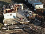 Una casa destrozada por uno de los tornados que azotaron EE UU el 10 de diciembre de 2021, en Mayfield, Kentucky.