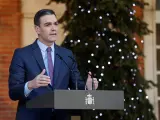 El presidente del Gobierno Pedro Sánchez realiza este viernes una declaración institucional