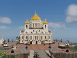 Replica de la Catedral de Moscú en Minecraft.
