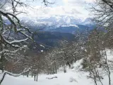 Paisaje de nieve en los Picos de Europa.